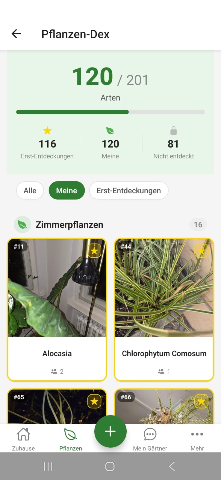 FloraScout Plant-Dex app screen